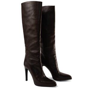 Helmut Lang Brown Leather High Heel Boots